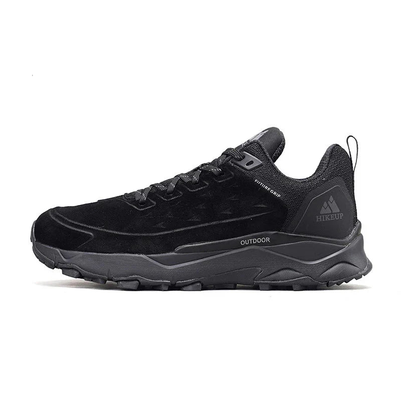 HIKEUP Men's Outdoor Hiking Shoes | Suede Leather Breathable Sneakers | Anti-Slip Trail Shoes Camping