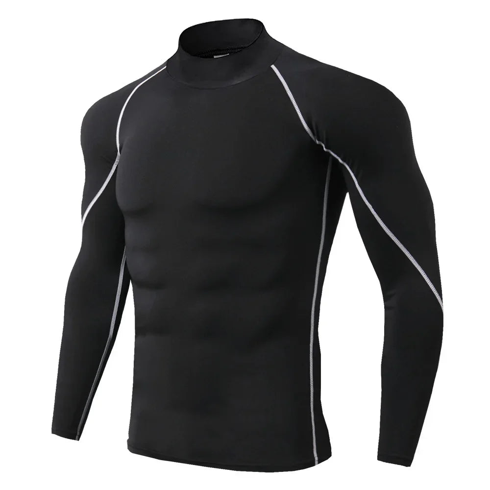 Men's Quick-Dry Compression Top | Long Sleeve Gym Fitness Shirt | Bodybuilding Running Apparel