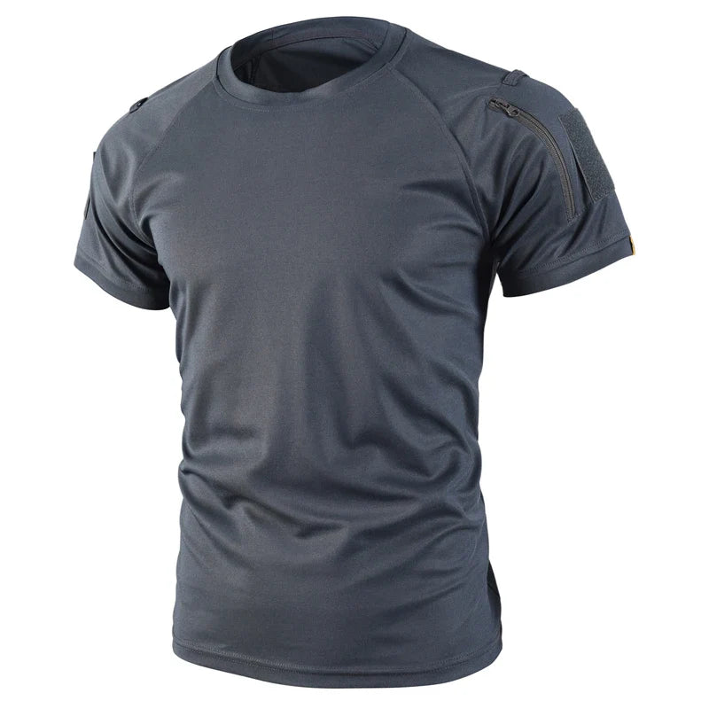 Men's Quick-Dry Tactical T-Shirts | Breathable Military-Style Activewear | Hiking Camping Gym Tops