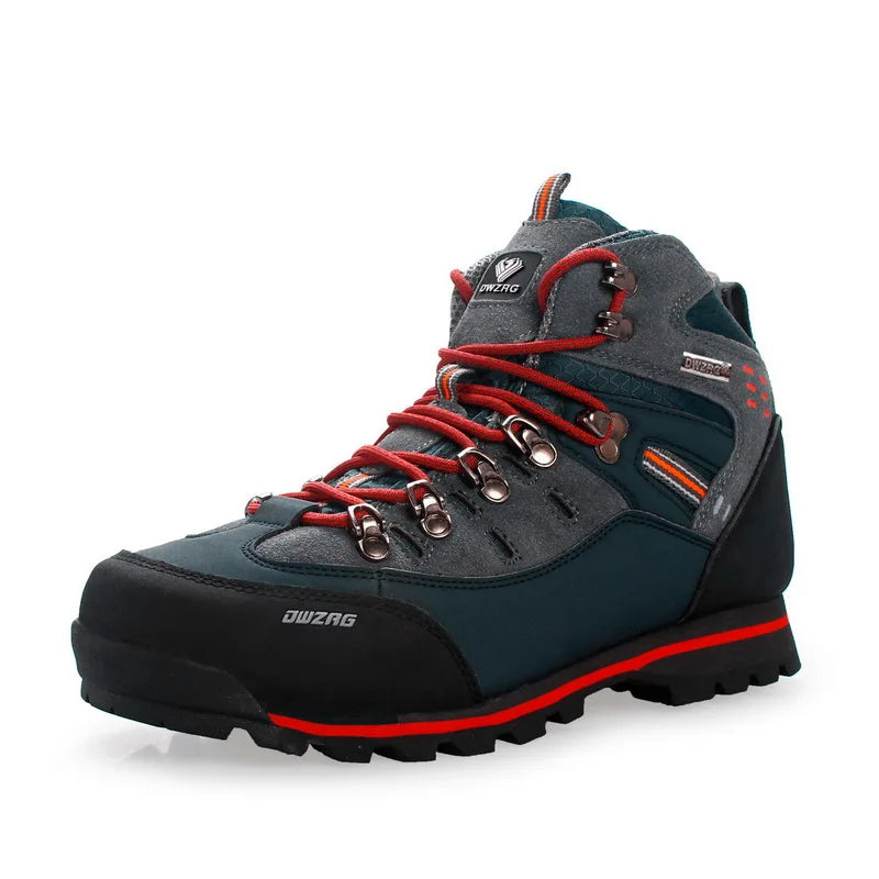 Men's Leather Hiking Boots | Waterproof Outdoor Climbing Shoes | High-Top Winter Trekking Sneakers