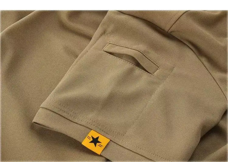 Men's Quick-Dry Embroidered Polo Shirts | Breathable Elastic Polyester Tees | Summer Hiking Camping