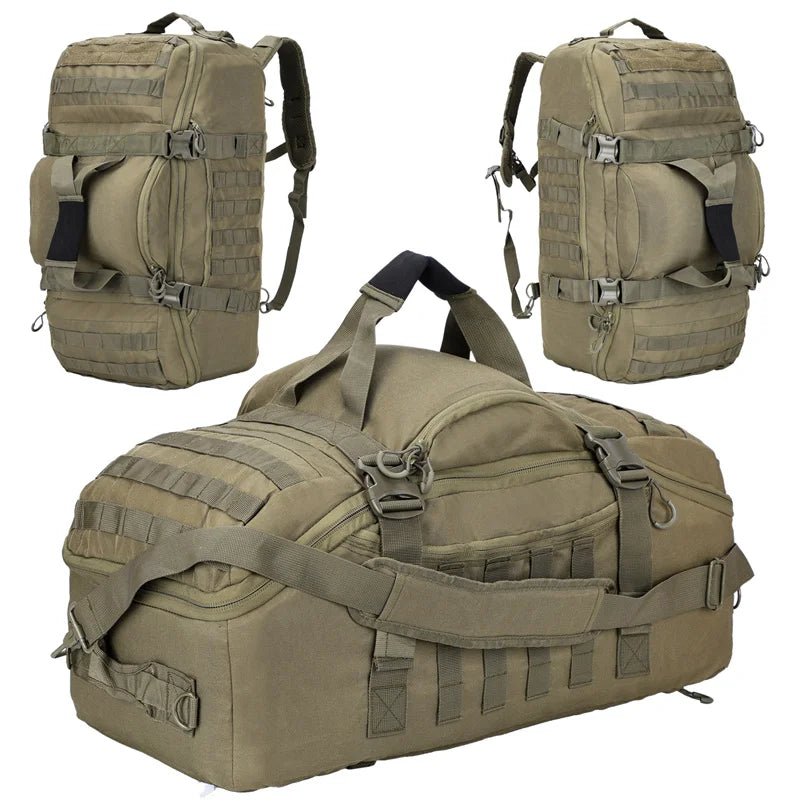 Tactical Duffel Bag | Large Molle Backpack for Camping Hiking | Durable Polyester | Men’s Outdoor Travel Pack
