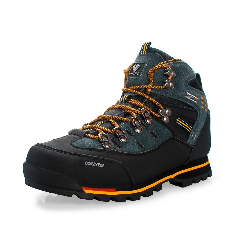 Men's Leather Hiking Boots | Waterproof Outdoor Climbing Shoes | High-Top Winter Trekking Sneakers