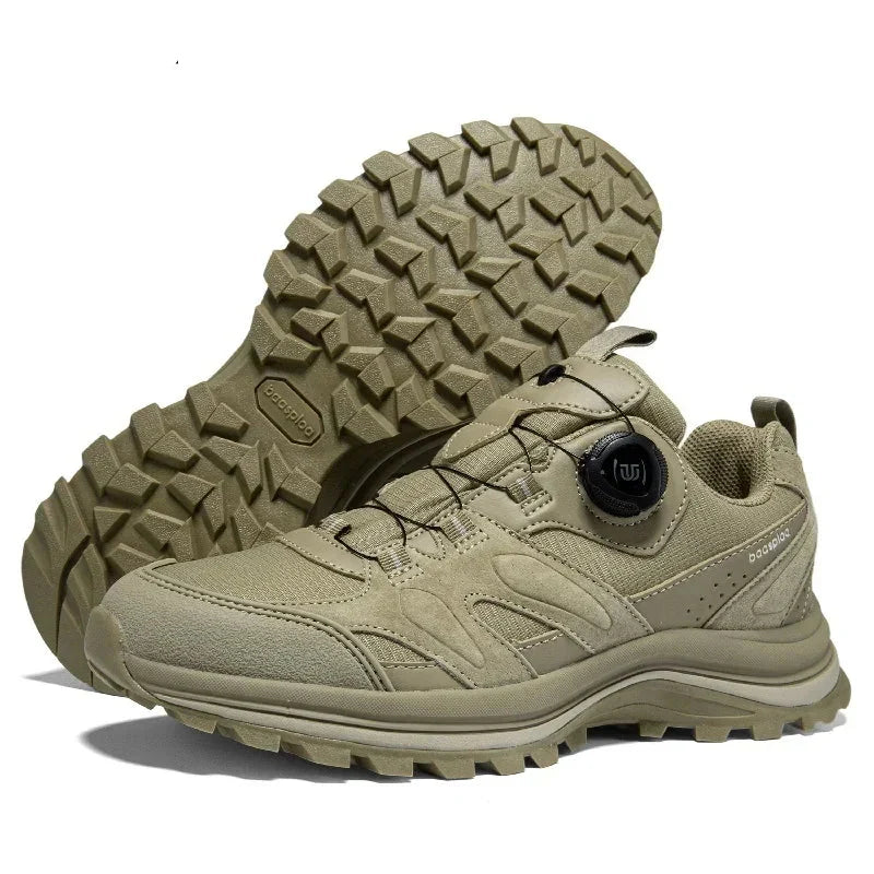 Baasploa Men's Waterproof Hiking Shoes | Non-Slip Durable Outdoor Sneakers | Comfort Cotton Lining for Climbing
