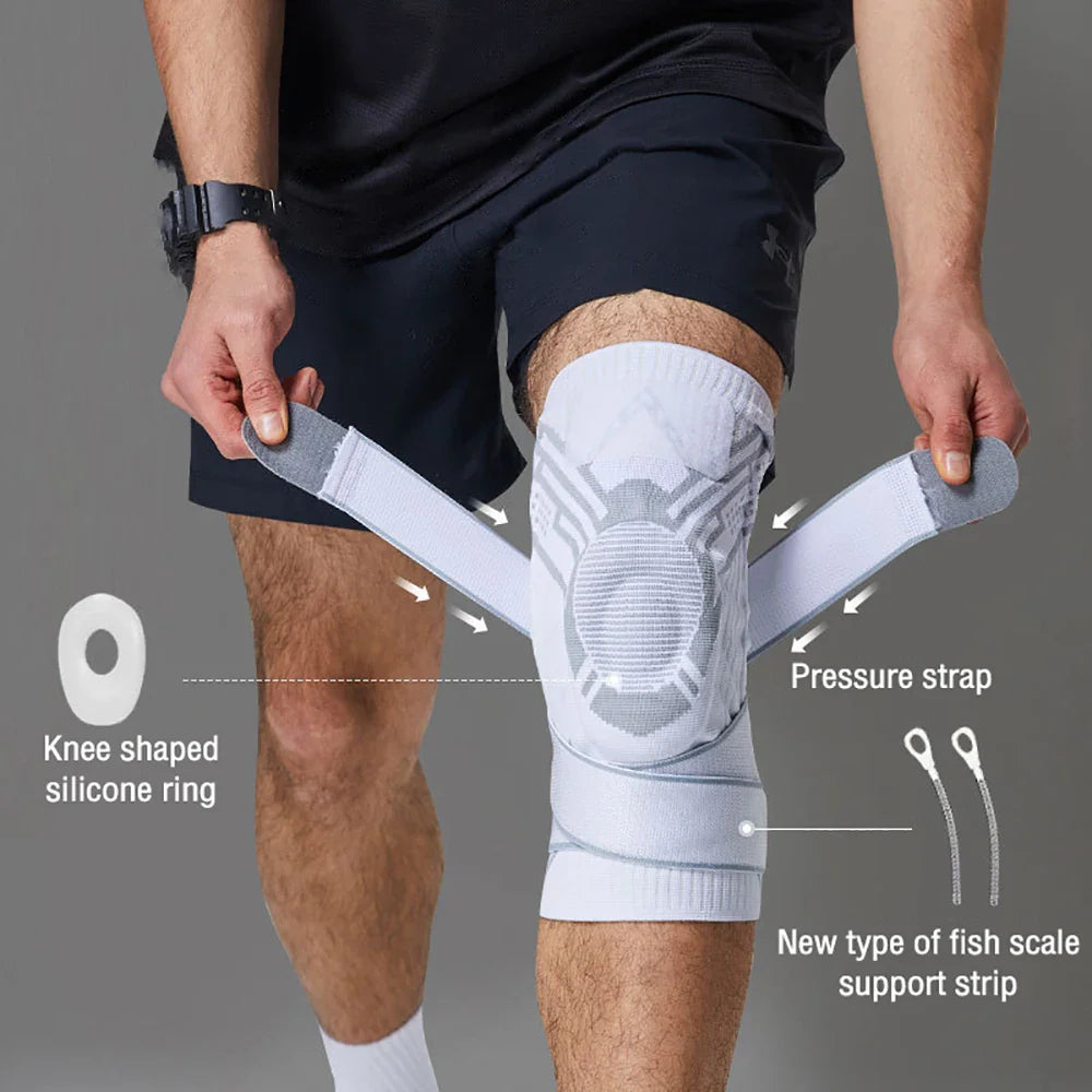 Elastic Knee Support Brace | Compression Bandage for Gym | Injury Relief Protector | Volleyball Knee Pad | Adult Use