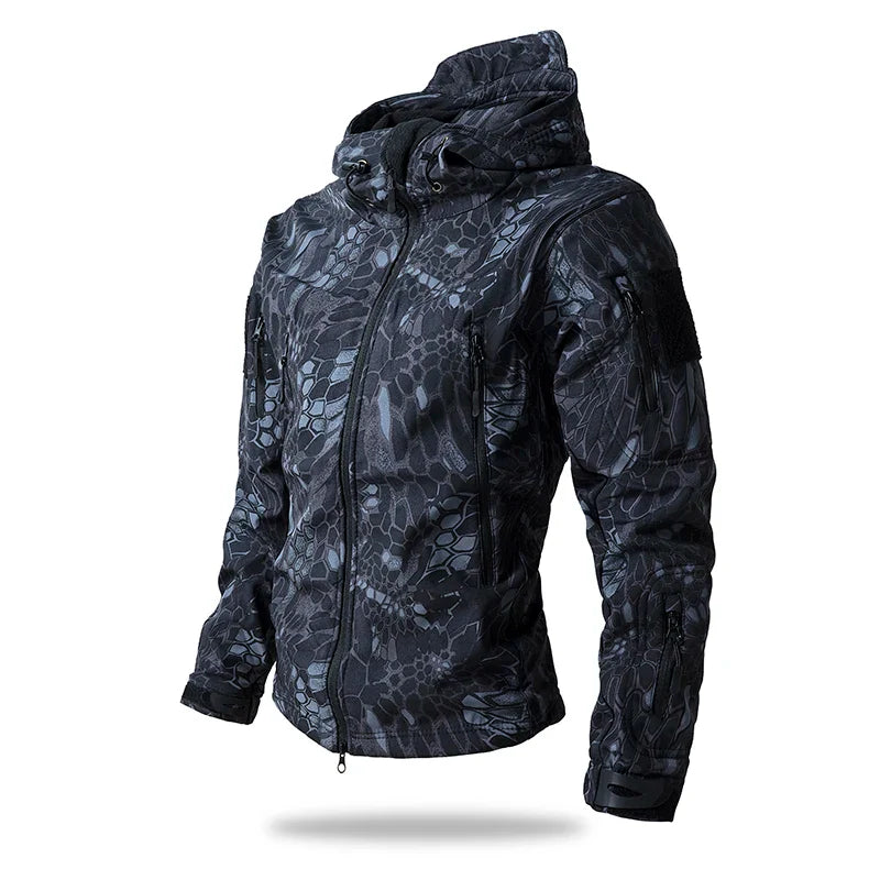 Camouflage Waterproof Soft Shell Jacket Men | Fleece Lined Hooded Coat | Autumn Winter Casual Outdoor