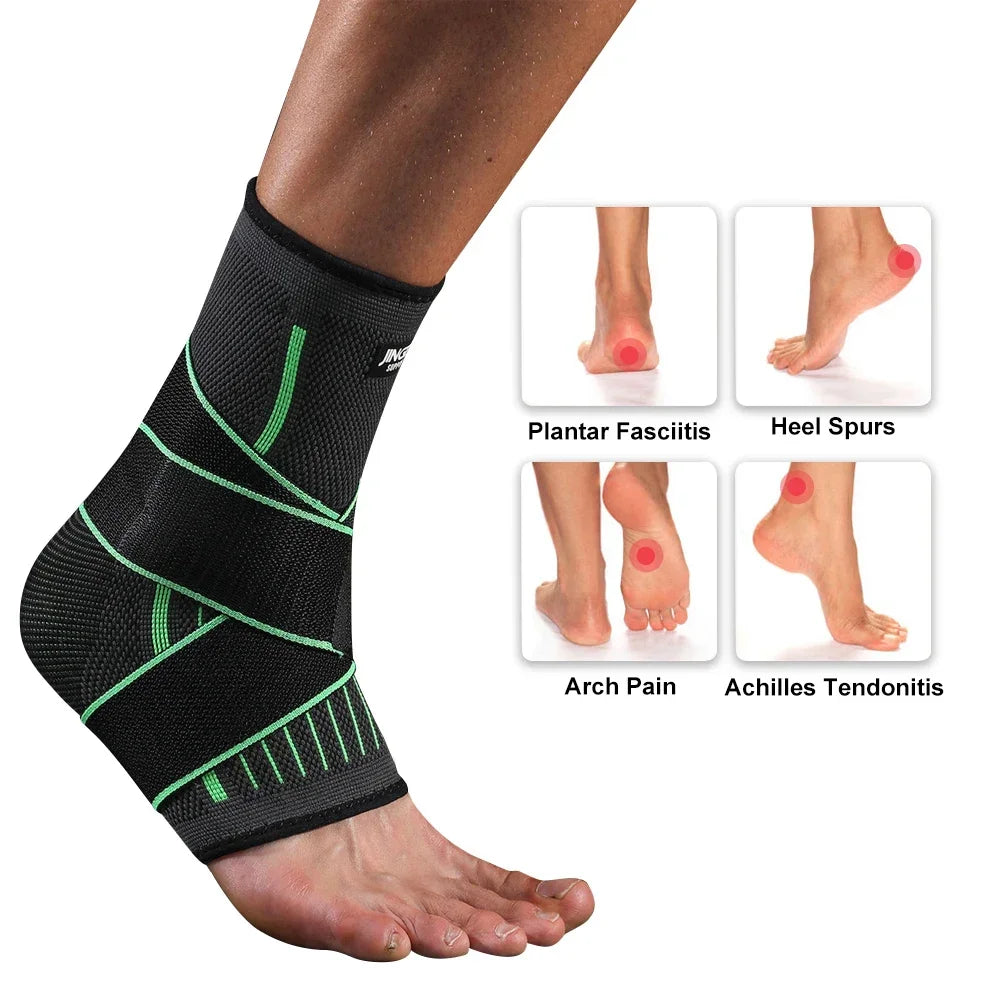 OIMG Adjustable Elastic Ankle Support | Compression Wrap for Plantar Fasciitis Achilles Tendonitis | Foot Stabilizer Sleeve