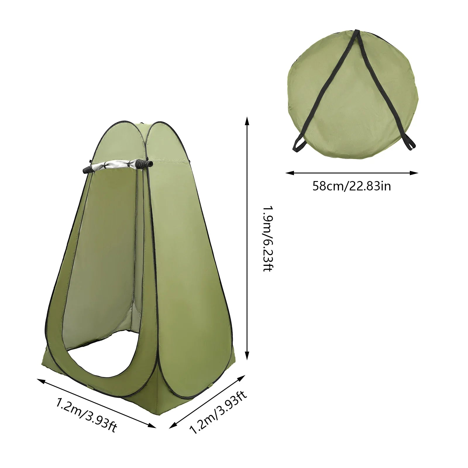 Portable Privacy Shelter | Waterproof Outdoor Pop-Up Tent | Hiking Camping Fishing | 170T Polyester