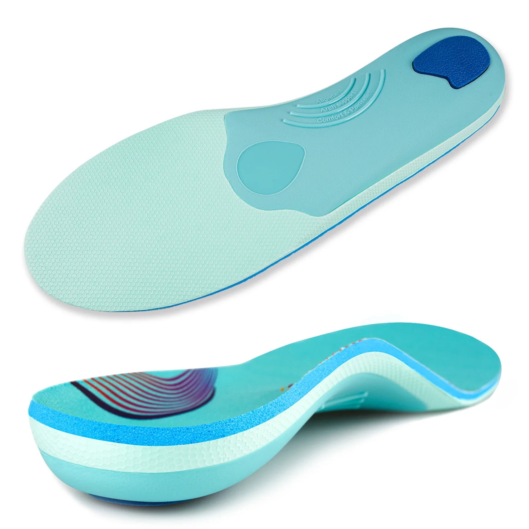 Orthopedic Sports Insoles | Plantar Fasciitis Relief | Arch Support | Shock Absorbing | Men & Women | Anti-Slip | Lightweight