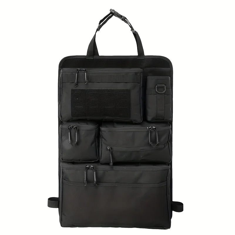 Car Backseat Tactical Organizer | Multi-Pocket Hanging Storage Bag | Foldable Polyester Camo Design