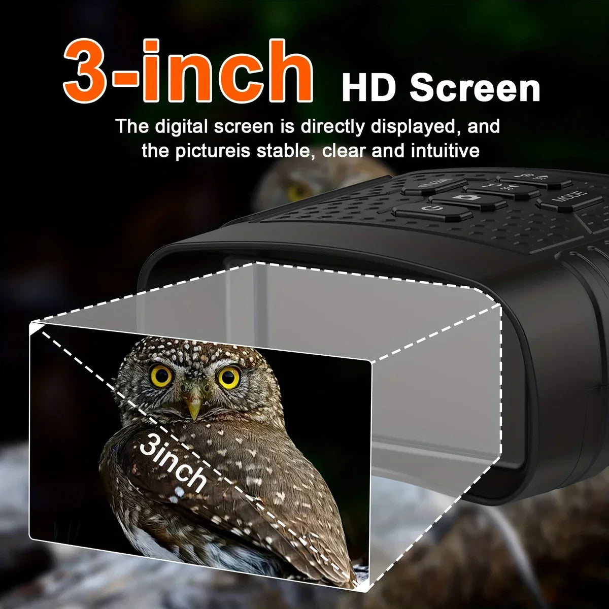 3" Screen 2.5K Night Vision Binoculars | 6X Digital Zoom | Tactical Light | 2000mAh Infrared for Camping