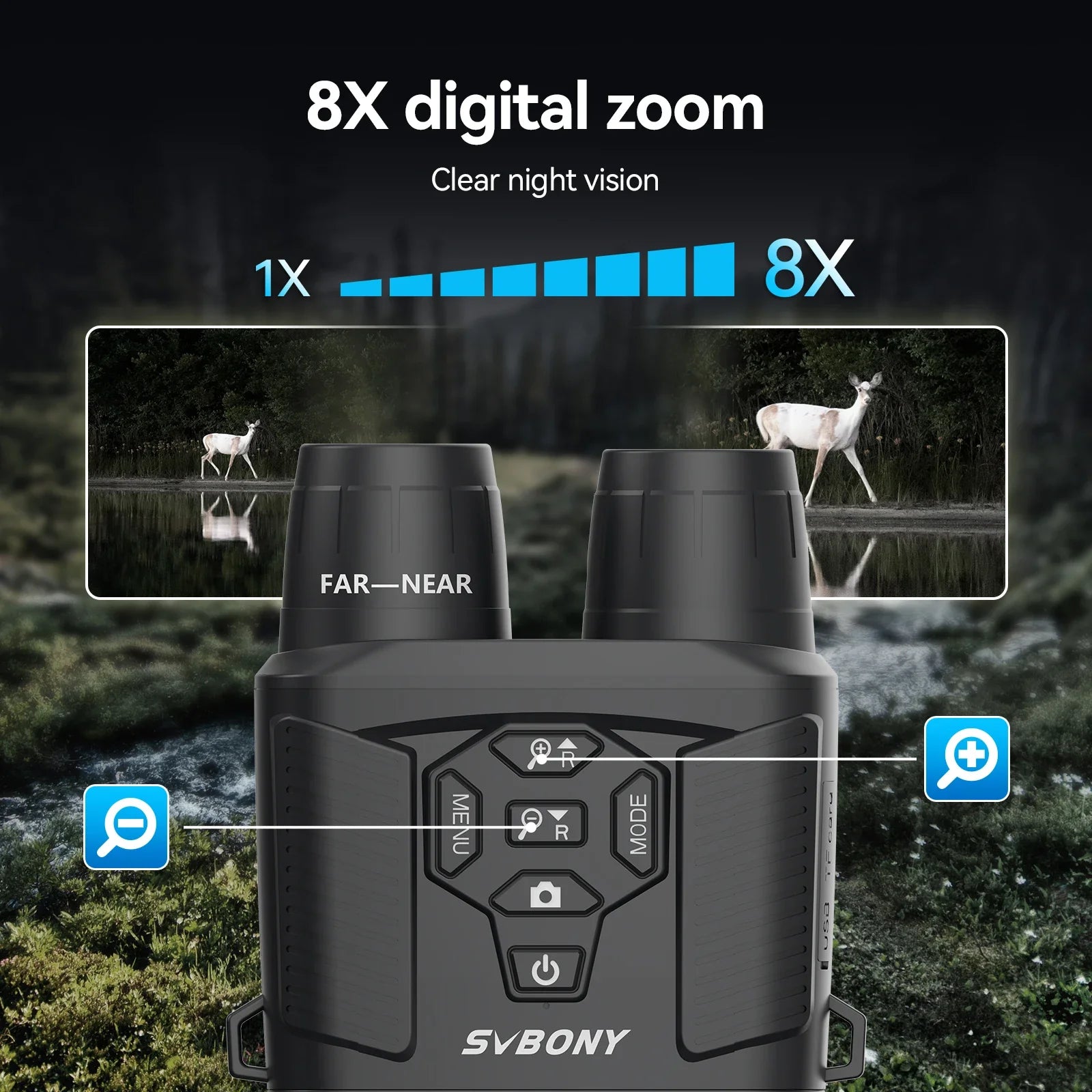 SVBONY SA206 Night Vision Device | 4K Wildlife Observation | Birdwatching Camping | Infrared Night Fishing