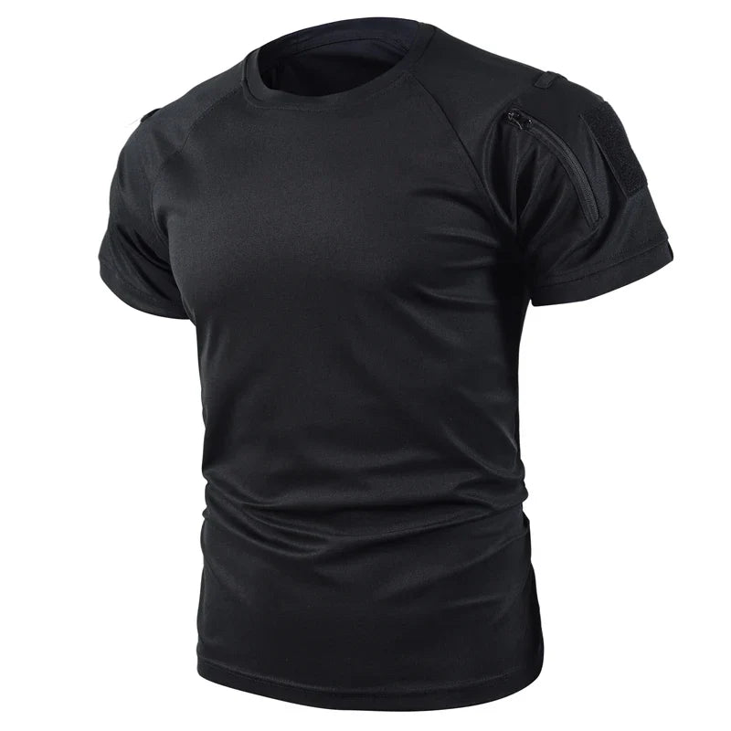 Men's Quick-Dry Tactical T-Shirts | Breathable Military-Style Activewear | Hiking Camping Gym Tops
