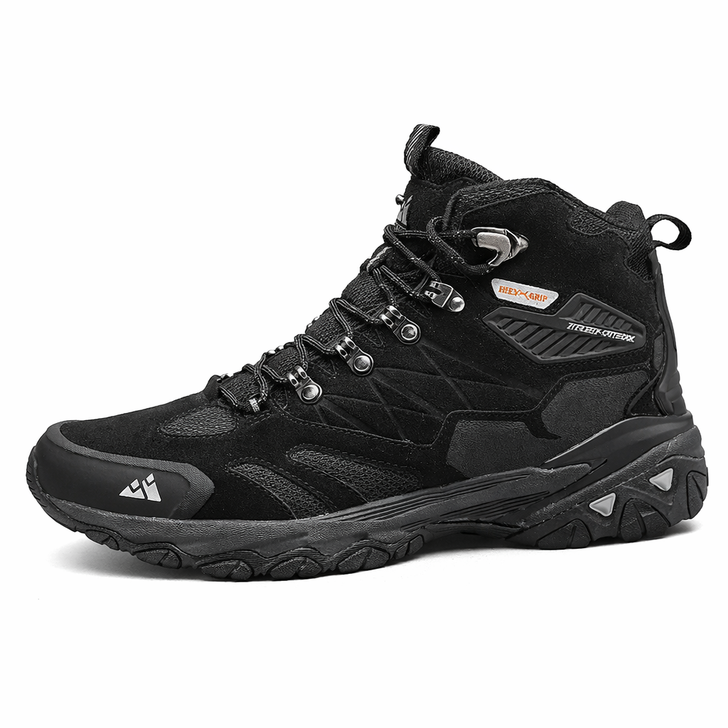 HIKEUP Men's Outdoor Trekking Boots | Suede Combat Shoes | Rainproof Tactical Hiking Footwear | Ankle High