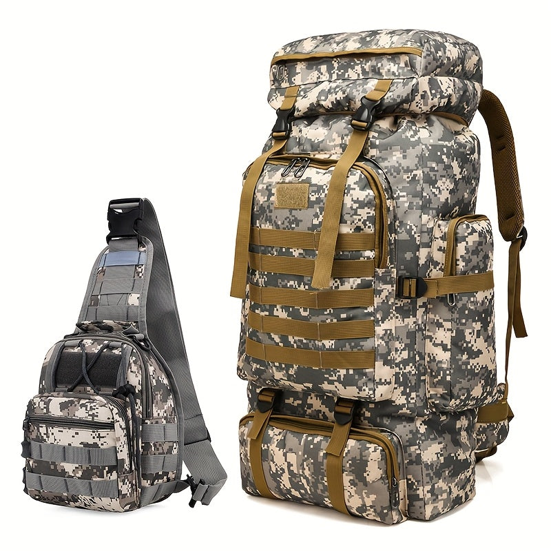 Durable Hiking Daypack | Camouflage Oxford Cloth | Outdoor Backpack with Zipper Closure