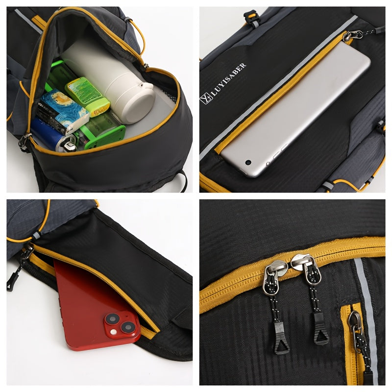 Lightweight Nylon Outdoor Backpack with 2L Hydration Bladder | Running, Hiking, Cycling Gear | Mesh Ventilation Design