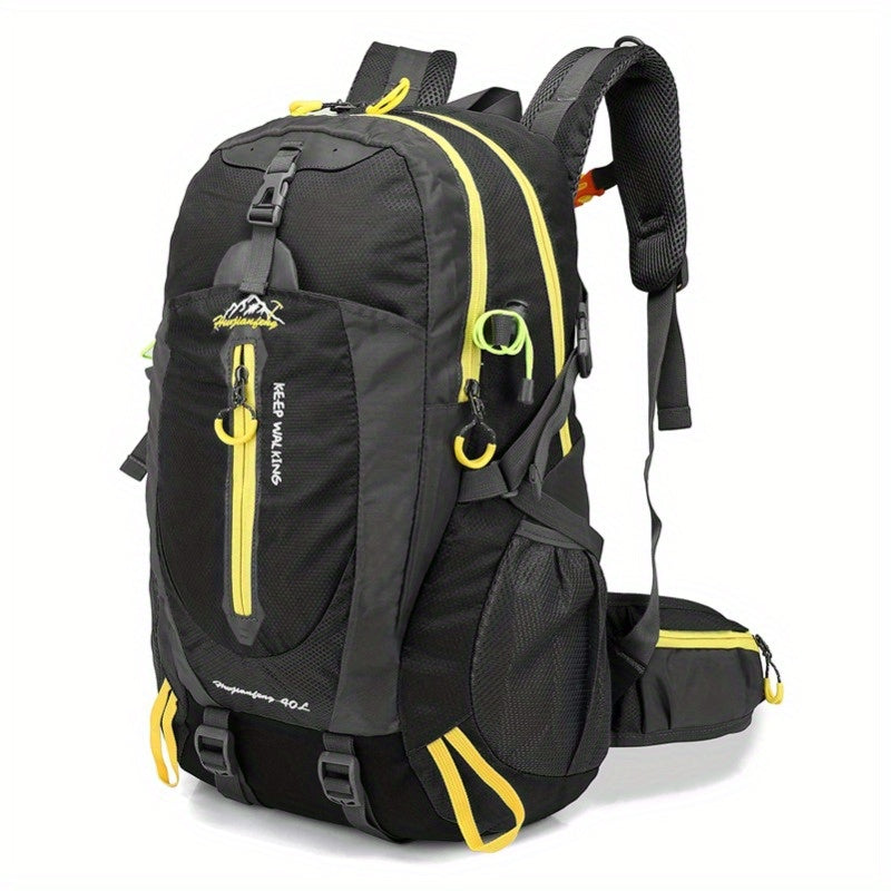 Durable 40L Nylon Backpack | Laptop & Outdoor Gear | Camping Hiking Sports | Unisex | Black | Soft Shell