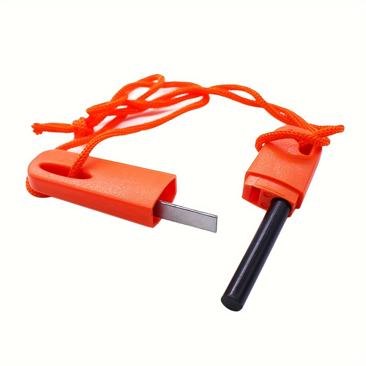 Durable Outdoor Magnesium Flint Starter | Serrated Scraper | ABS Material | Camping Hiking Essential Tool