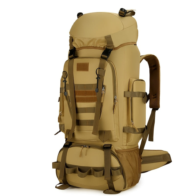 Large 100L Outdoor Backpack | Travel Hiking Camping | Adjustable Straps | Soft Shell | Utility Pockets | Universal Fit | Green