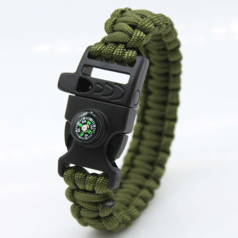 Men's Outdoor Survival Bracelet | Nylon Strap | Built-in Compass & Whistle | Camping Hiking Gift | Durable Fashion Accessory