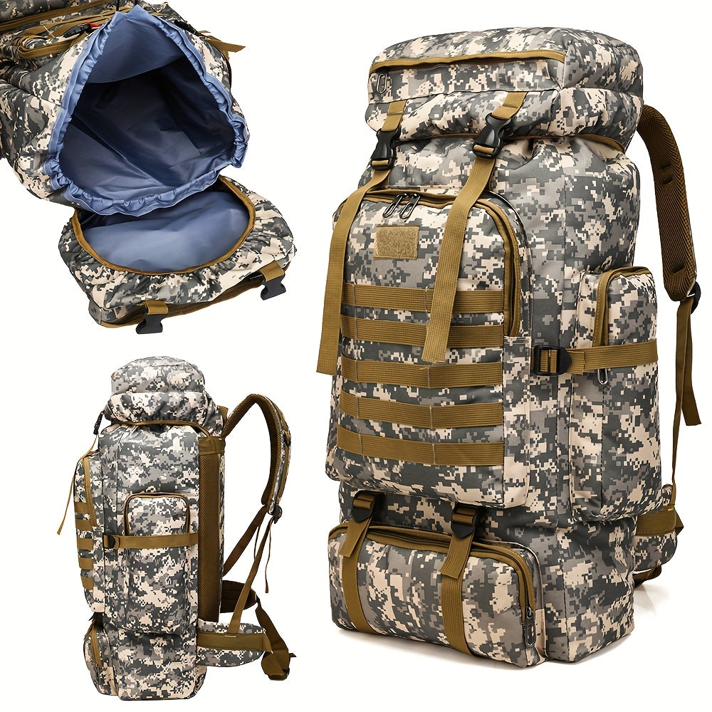 Durable Hiking Daypack | Camouflage Oxford Cloth | Outdoor Backpack with Zipper Closure