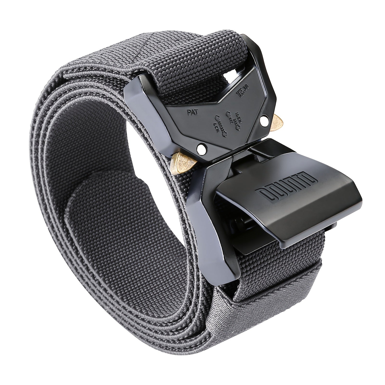 Quick Release Nylon Tactical Belt | Men's Black Hiking Hunting Belt | Elastic Zinc Alloy Buckle | Outdoor Sports Accessory
