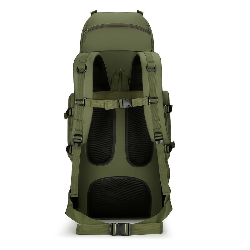 Large 100L Outdoor Backpack | Travel Hiking Camping | Adjustable Straps | Soft Shell | Utility Pockets | Universal Fit | Green