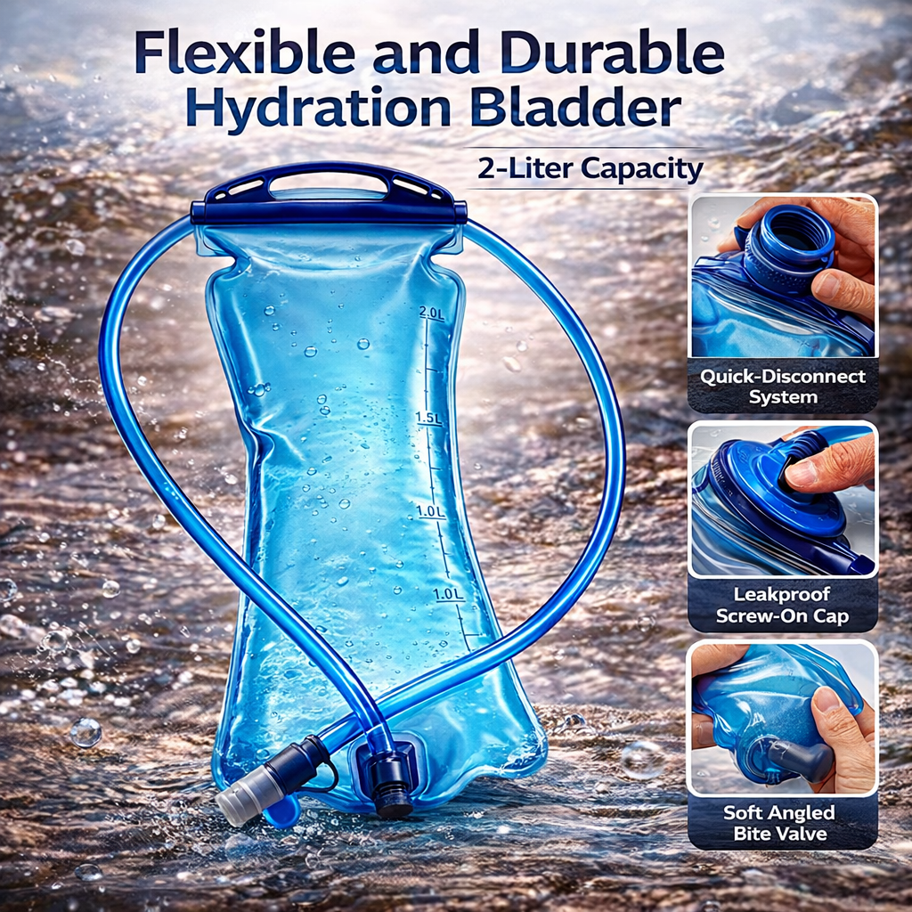 Foldable Hydration Bladder TPU | 2L BPA-Free Outdoor Sports Water Bag | Running Camping Flask