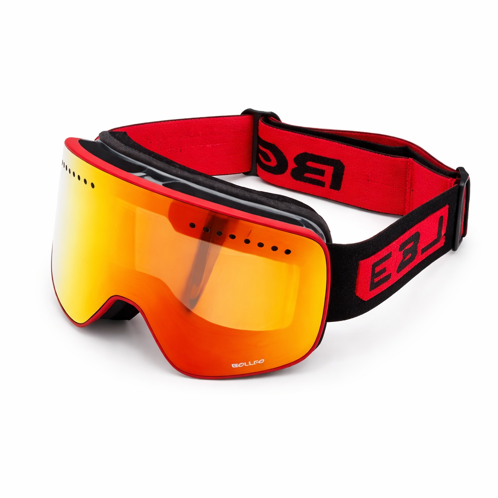 BOLLFO Ski Goggles | Magnetic Double Lens | Anti-Fog | Adjustable Strap | TPU Frame | Snowboarding | Mixed Colors | Adults