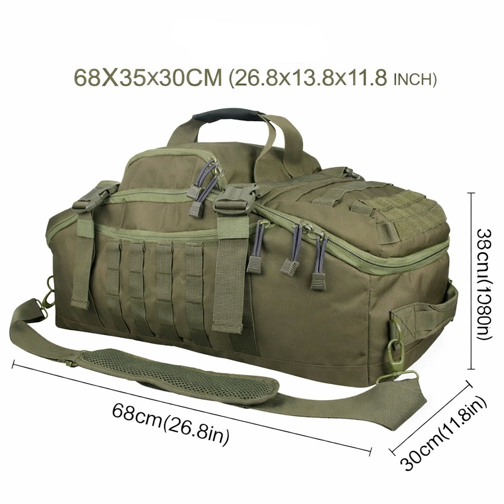 Tactical Duffel Bag | Large Molle Backpack for Camping Hiking | Durable Polyester | Men’s Outdoor Travel Pack