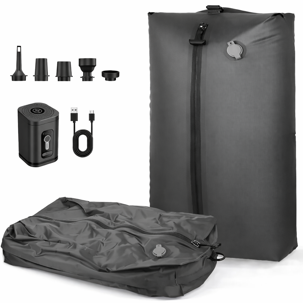 Portable Vacuum Compression Bag with Air Pump | Waterproof PVC Travel Storage | Multi-Use | Reusable Packing Solution