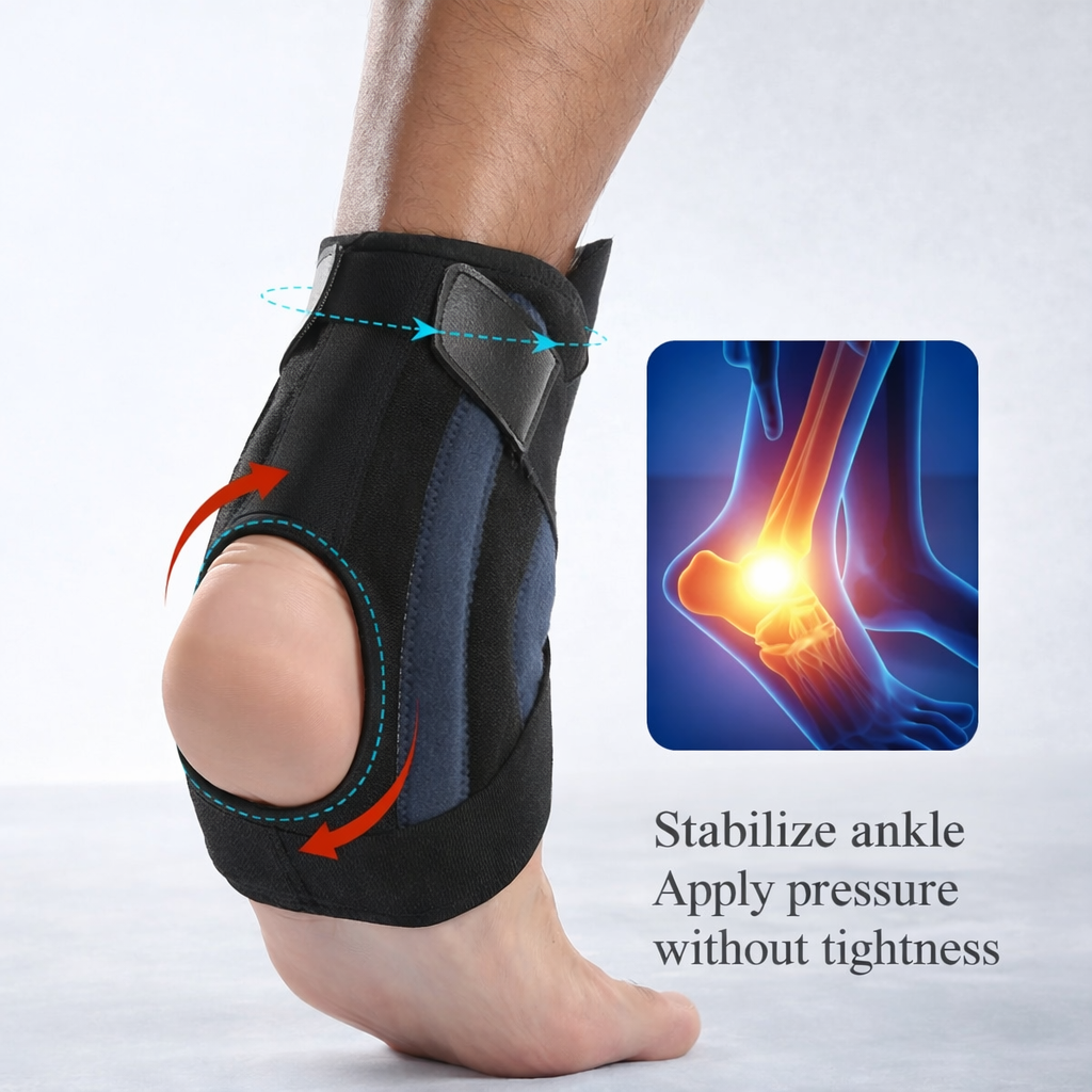 Ankle Support Brace with Side Stabilizers | Adjustable Tendinitis Recovery | ZMHTDREAMHUNTER | Unisex | OK Cloth Material