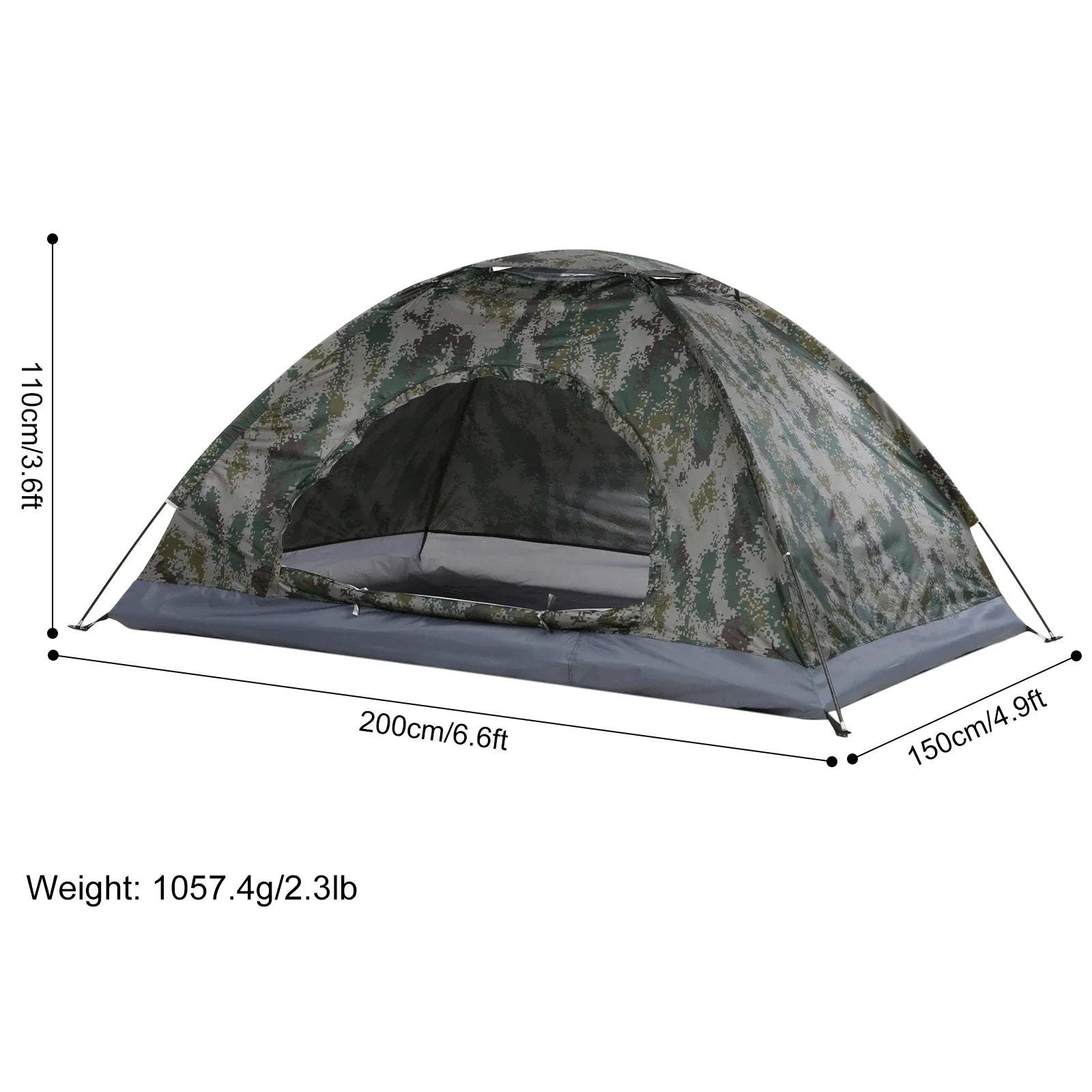 Ultralight Portable Outdoor Tent | Anti-UV Coating UPF 30+ | Single Layer | Beach Fishing Camping | 600D Oxford Fabric