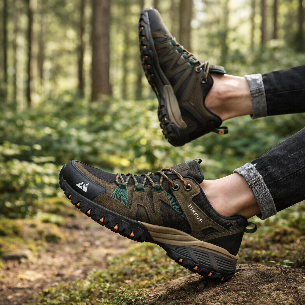 HIKEUP Men's Trail Running Shoes | Breathable Cushioning | Non-Slip Outdoor Walking Sneakers | Athletic Mountain Footwear