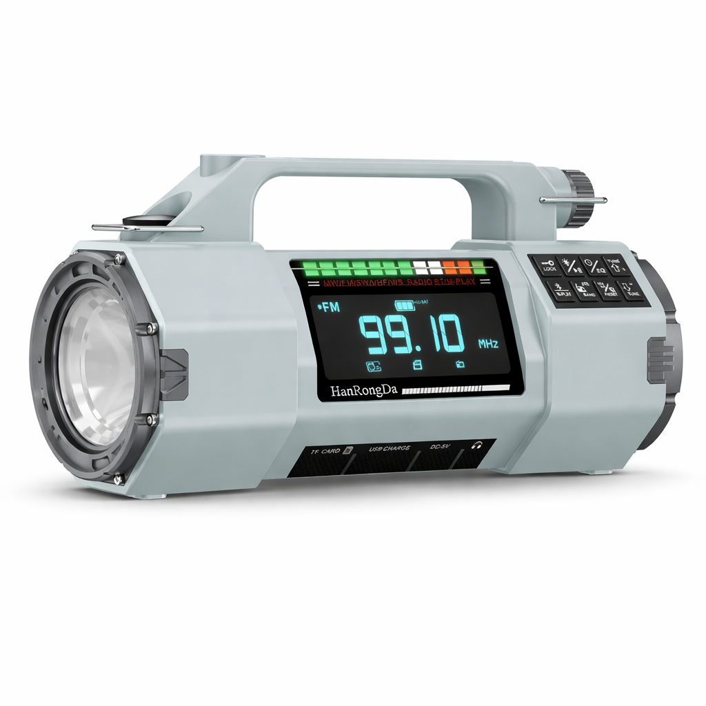Multifunction Outdoor Radio | FM/MW/SW/VHF/WB | Hand Crank Generator | LED Flashlight | Bluetooth | 5000mAh