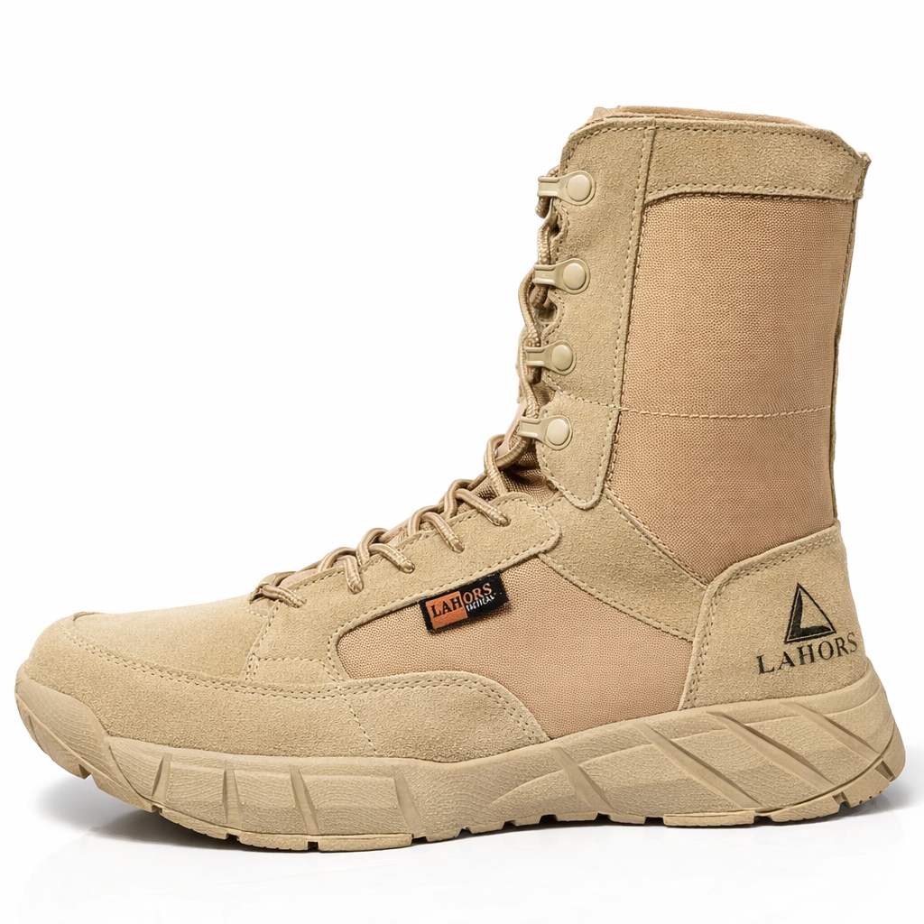 Military Tactical Boots | Lightweight Men's Zip Lace-Up | Breathable Outdoor Hiking Footwear