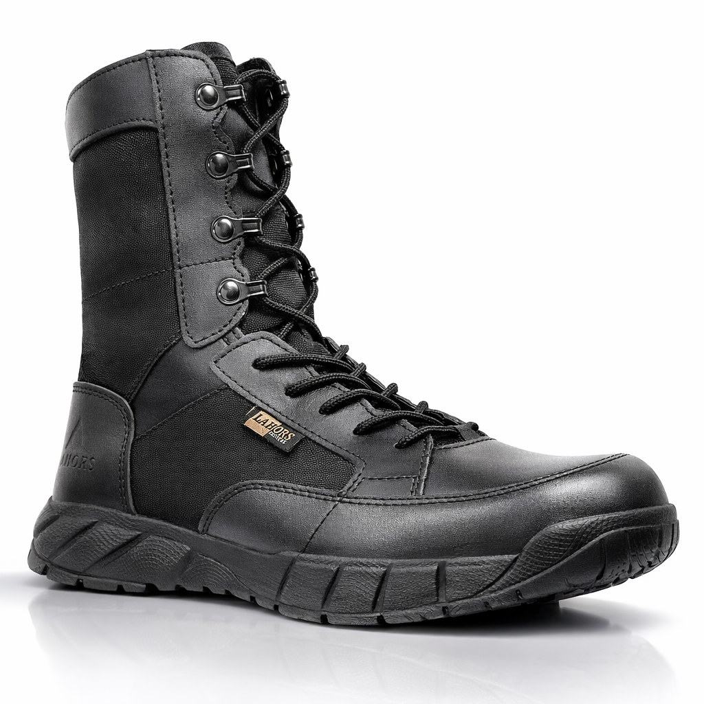 Military Tactical Boots | Lightweight Men's Zip Lace-Up | Breathable Outdoor Hiking Footwear