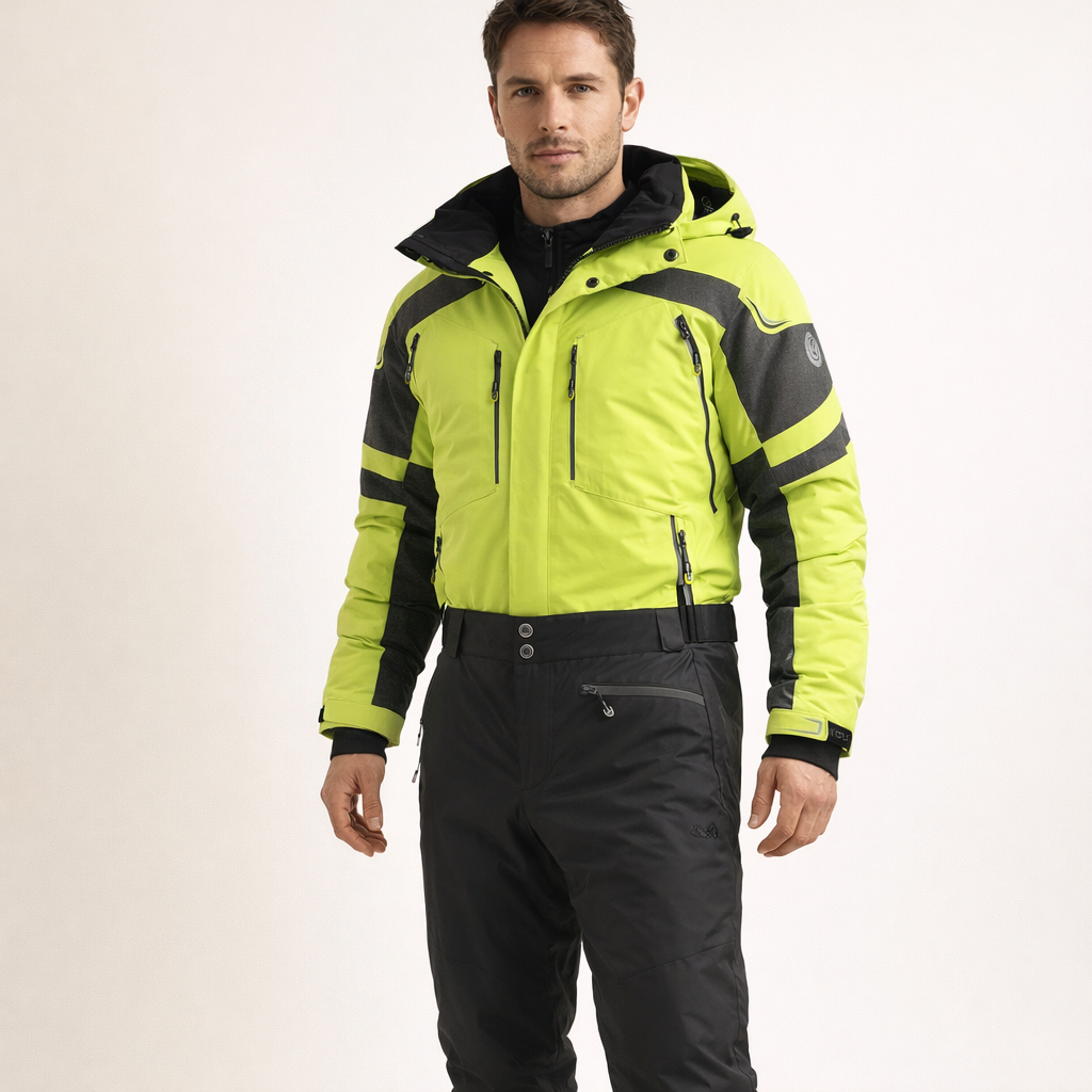 Men's Winter Ski Suit Set | Hooded Waterproof Jacket & Spliced Pants | Warm Outdoor Sportswear for Skiing & Hiking