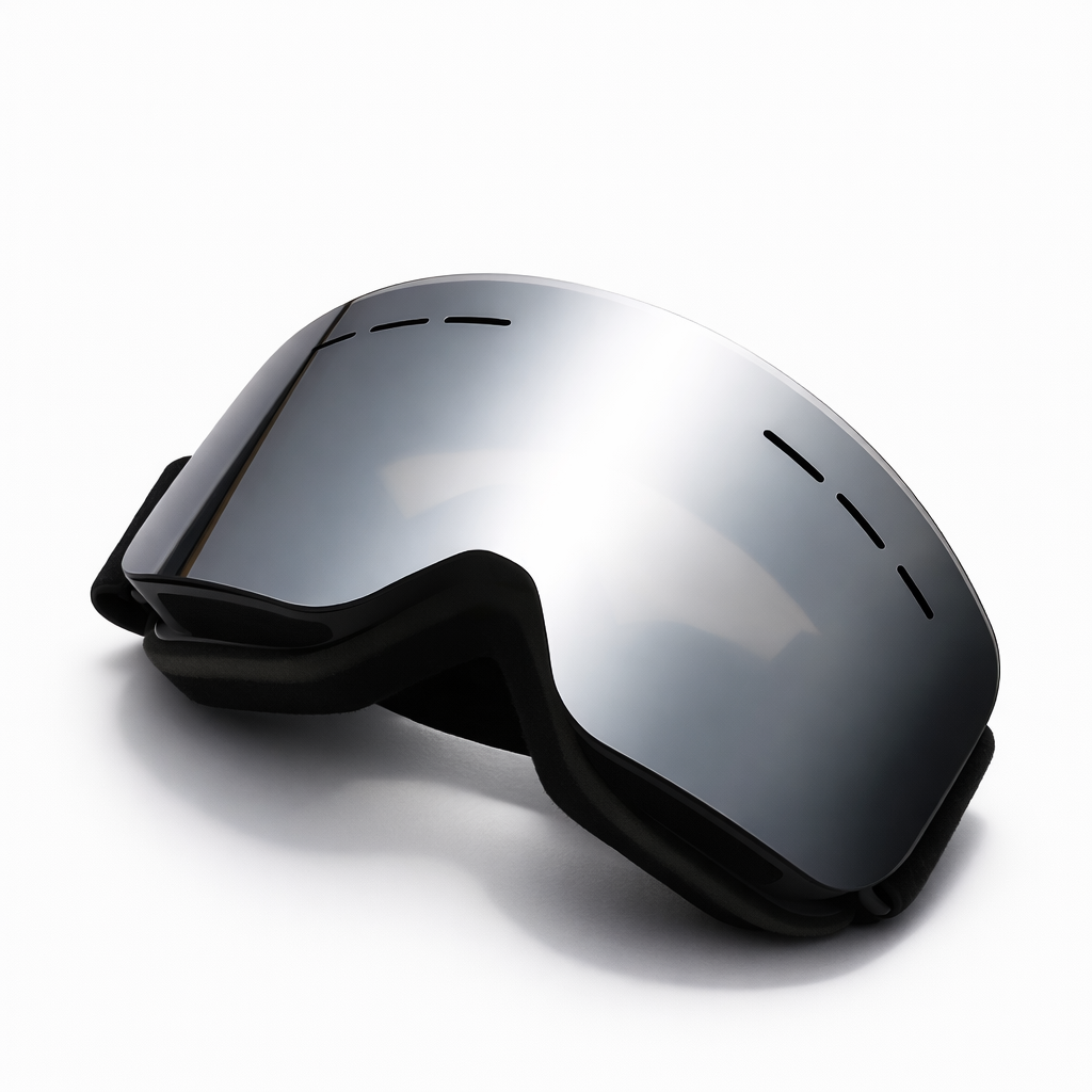 Frameless Snowboarding Goggles | Clip-On Breathable Sponge | Mirrored Lenses | Adults 14+ | Black TPU