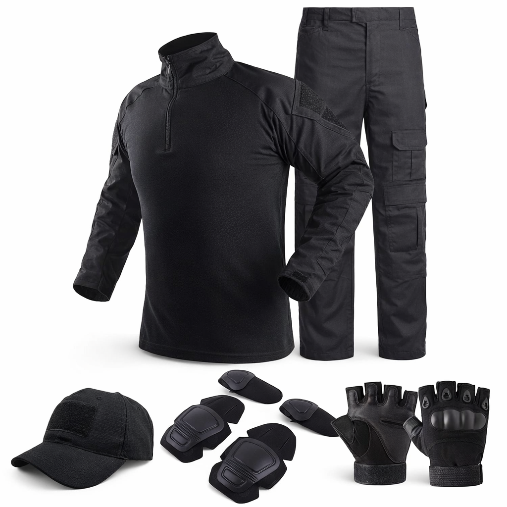 Men's Tactical Camouflage Set | Military Outdoor Paintball Gear | Combat Shirt & Pants | Cotton Polyester Blend