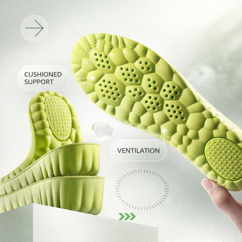 Height Increase Insoles | Breathable Anti-Odor | Shock Absorbing Soft Sports Shoe Insert for Men | 1CM-3CM Lifts