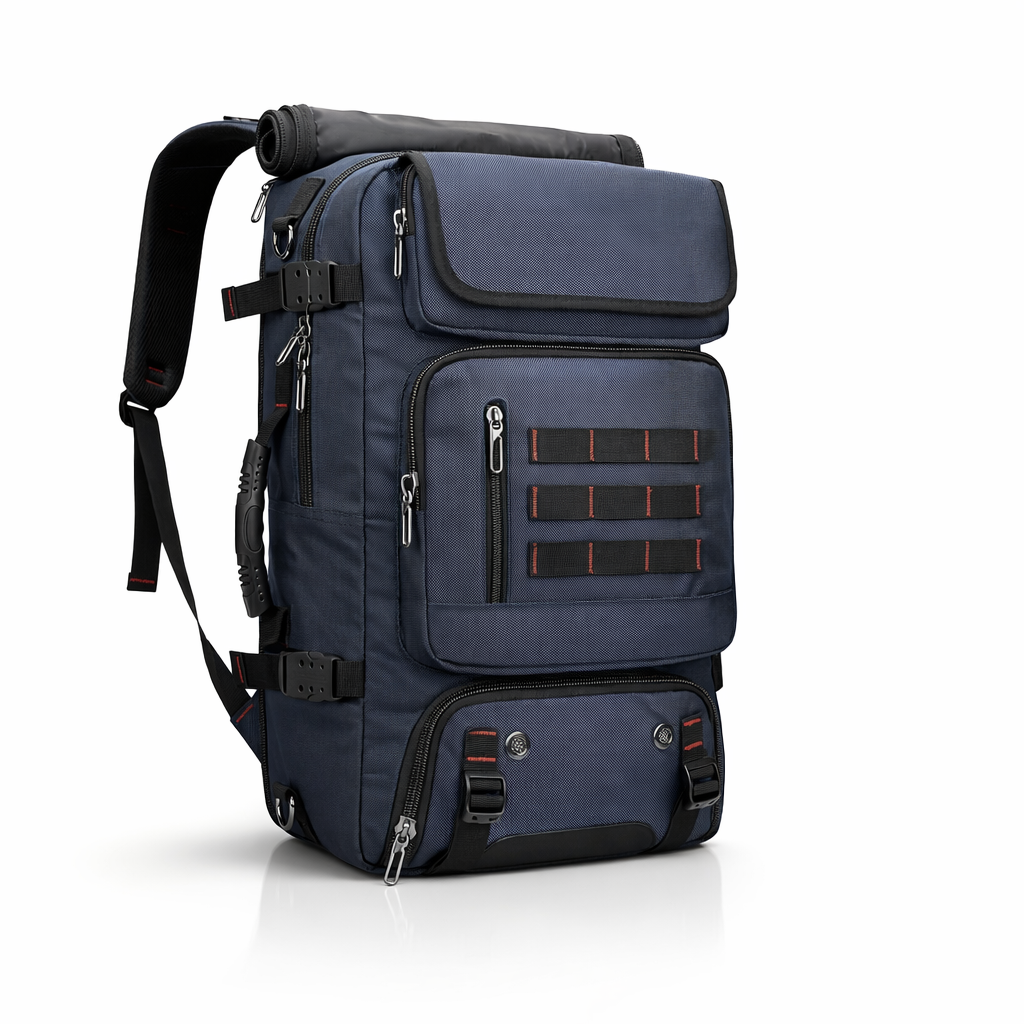 Men's Tactical Backpack | Multifunctional Outdoor Gear | 16-Inch Laptop Slot | Travel & Hiking Bag | Solid Black