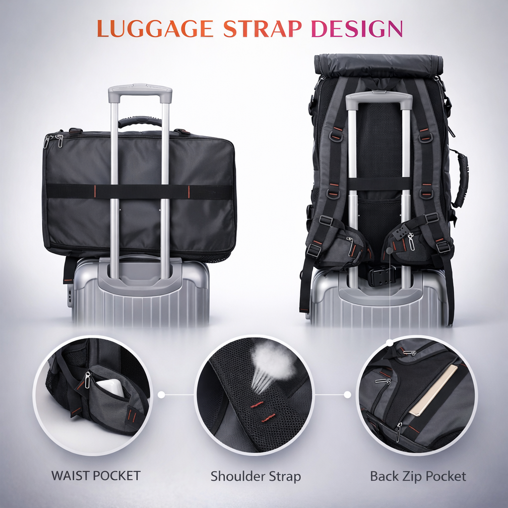 Men's Tactical Backpack | Multifunctional Outdoor Gear | 16-Inch Laptop Slot | Travel & Hiking Bag | Solid Black