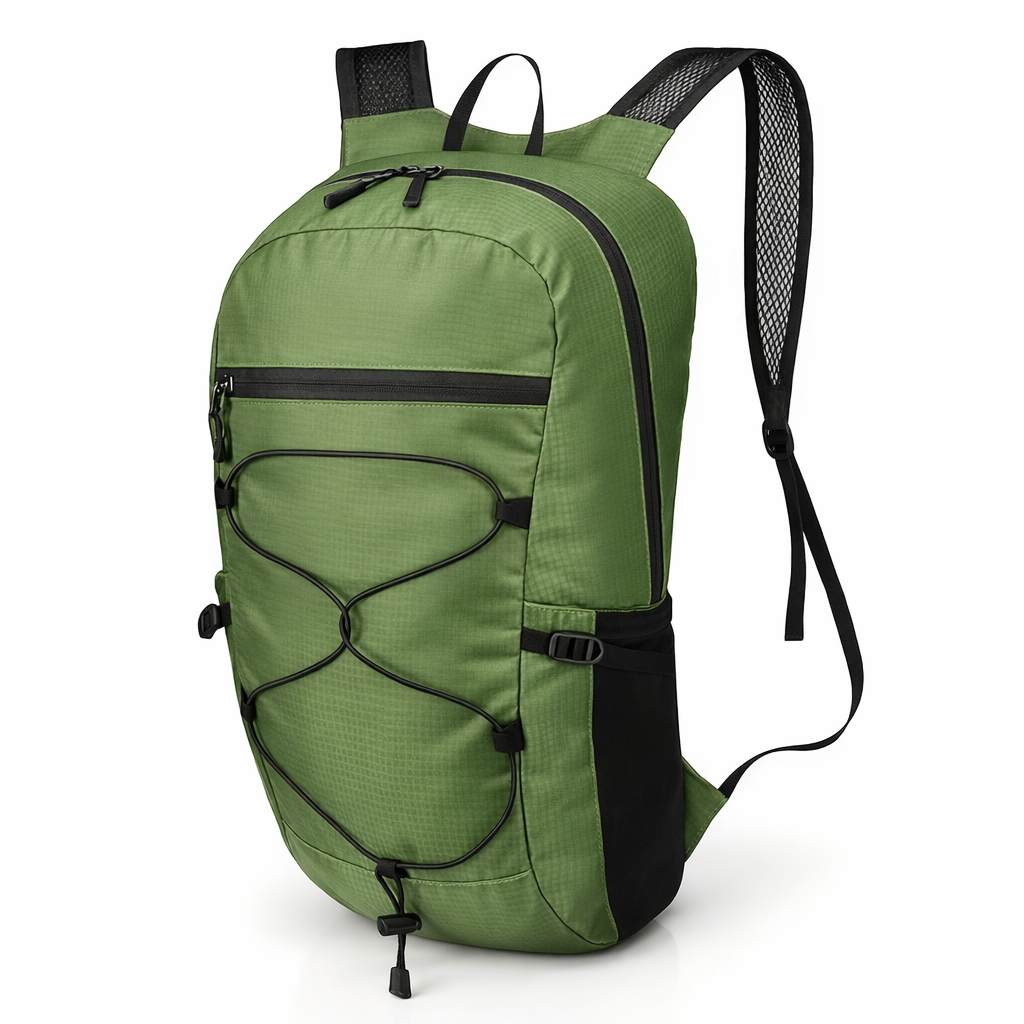 Ultra-Light Foldable Backpack | Compact Sports Travel Bag | Shock-Absorbing Straps | Quick Fold | Orange