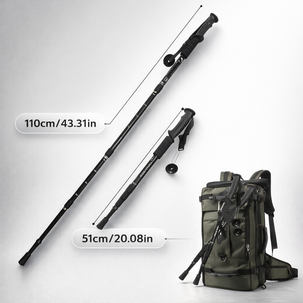 Aluminum Alloy Trekking Pole | Adjustable Height | Anti-Slip Grip | Lightweight Hiking Stick | Lever Lock | Outdoor Essentials