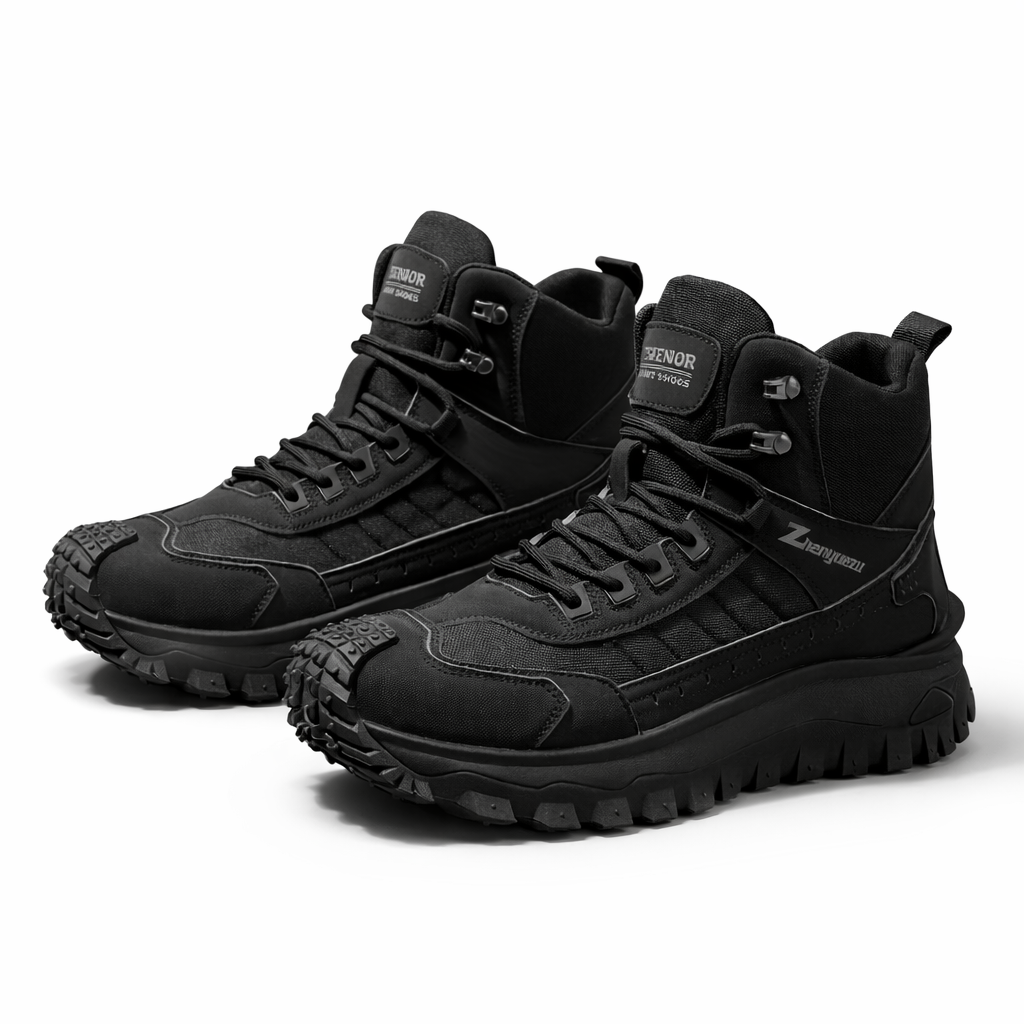 Zhenyuezu Men's High-Top Hiking Shoes | PVC Sole | PU Upper | Casual All-Season Outdoor Footwear | Lace-Up | Comfortable Walking Boots