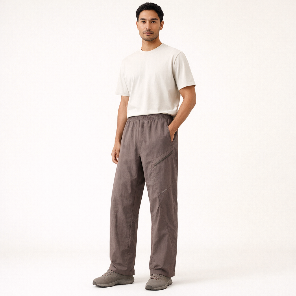 Men's Outdoor Hiking Pants | Wide-Leg Multi-Pocket Trousers | Polyamide Casual Wear | Spring/Fall Apparel