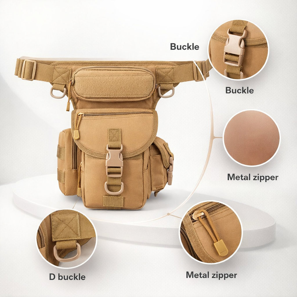 Men's Tactical Nylon Thigh Rig Bag | Drop Leg Pouch for Outdoor Cycling Hiking | Crossbody Waist Pack