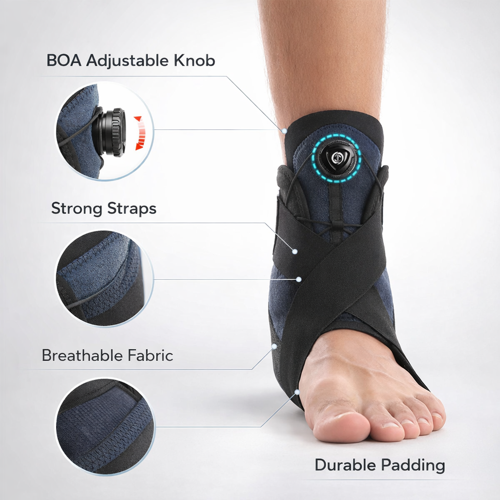 Ankle Support Brace with Side Stabilizers | Adjustable Tendinitis Recovery | ZMHTDREAMHUNTER | Unisex | OK Cloth Material