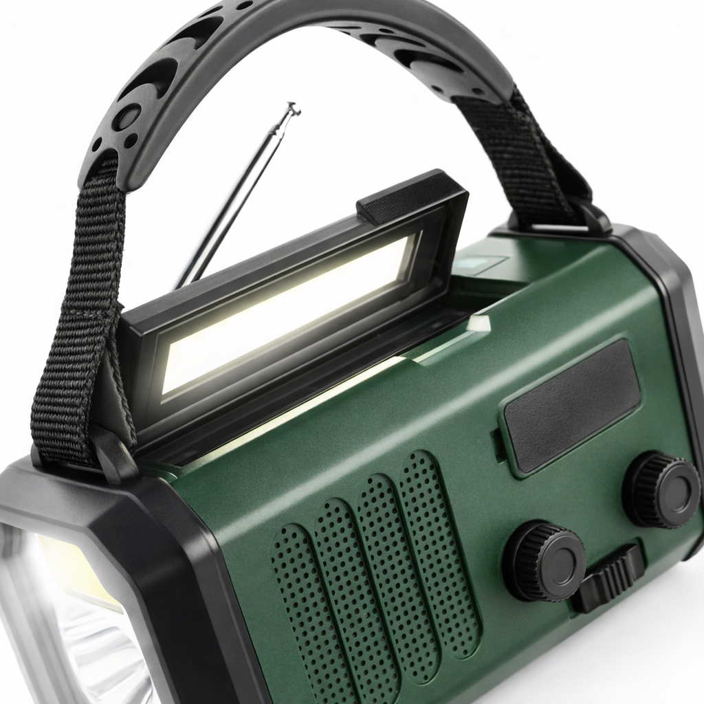 Bytelike Portable AM/FM Radio | Solar Crank-Powered | LED Flashlight | USB Charging | SOS Alert | Outdoor Survival